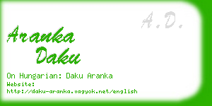 aranka daku business card